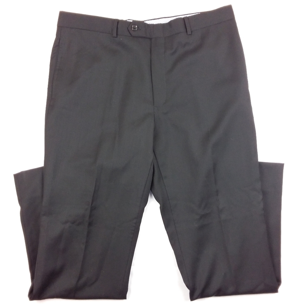Tommy Hilfiger Dress Pants Chinos Flat Front Straight Leg Navy Blue Wool